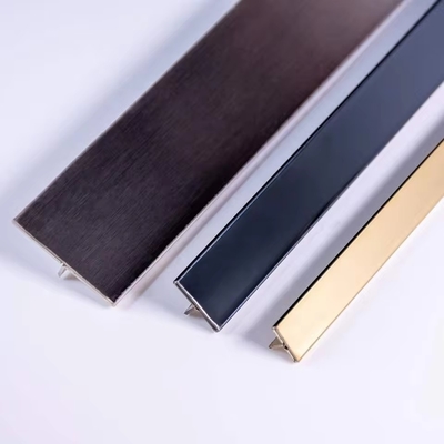 Un bon prix. Décoratif Polissé en forme de T 304 Carreaux Accessoires Profil de garniture de bord Carreaux en acier inoxydable Garniture pour la décoration des murs en ligne